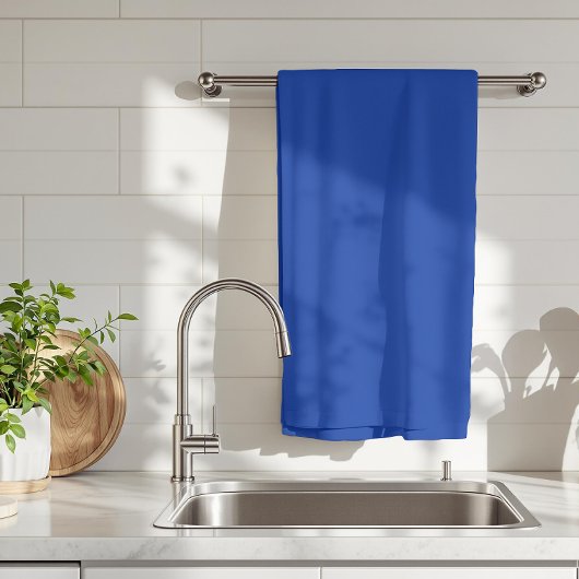 電気コバルト無地のカラー |クラシックエレガント キッチンタオル