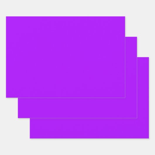 電気サイケデリック紫無地の色 ラッピングペーパーシート (セット)