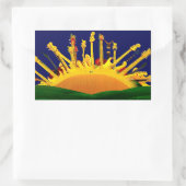 電気サンセット！ 長方形シール (バッグ)