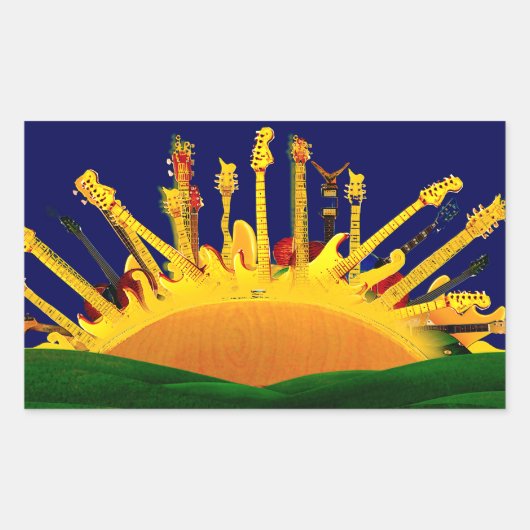 電気サンセット！ 長方形シール (正面)