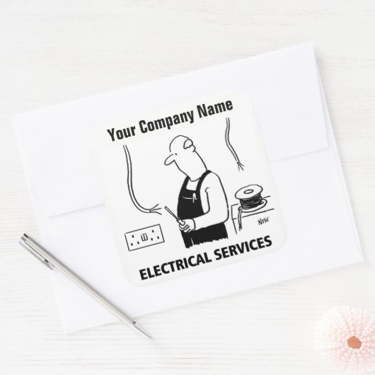 電気サービス漫画のシール スクエアシール (封筒)