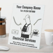 電気サービス漫画デザイン 台座サイン (インサイチュ)