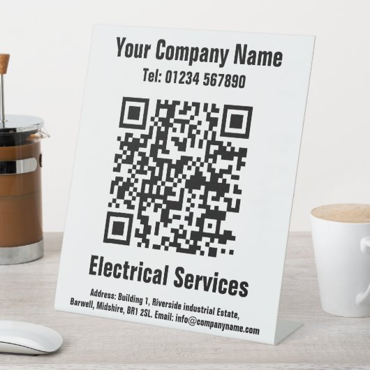 電気サービスQRコードデザイン台座標識 台座サイン (インサイチュ)