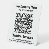 電気サービスQRコードデザイン台座標識 台座サイン (正面)