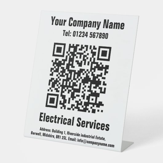 電気サービスQRコードデザイン台座標識 台座サイン (正面)