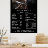 電気シェーバー、男性理容師の料金表 ポスター (キッチン)