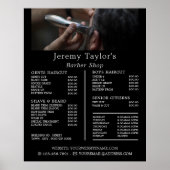 電気シェーバー、男性理容師の料金表 ポスター (正面)