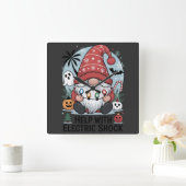 電気ショックを手伝って - 面白いクリスマス スクエア壁時計 (ホーム)