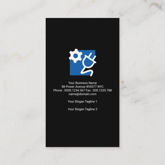 電気シンプルな球根のフラッシュの光ビーム 名刺 (裏面)