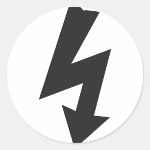 電気シンボル雷電 ラウンドシール