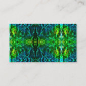 電気ステインガラスアクアグリーンブルージオメトリック 名刺 (正面)