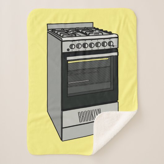 電気ストーブ漫画イラストレーション シェルパブランケット (正面)