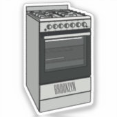 電気ストーブ漫画イラストレーション シール (正面)