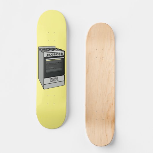 電気ストーブ漫画イラストレーション スケートボード (正面)