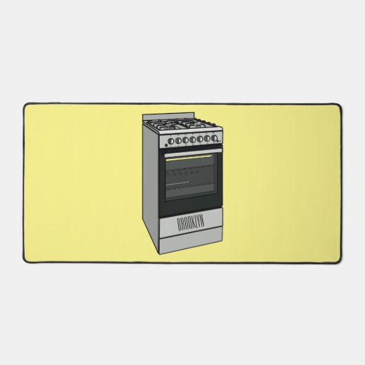 電気ストーブ漫画イラストレーション デスクマット (正面)