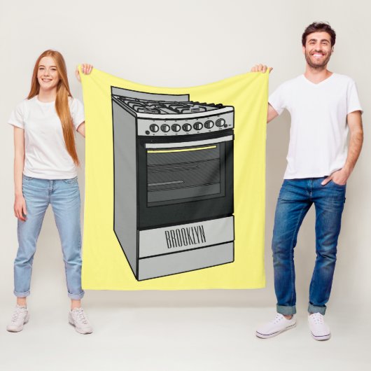 電気ストーブ漫画イラストレーション フリースブランケット (インサイチュ)