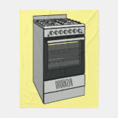 電気ストーブ漫画イラストレーション フリースブランケット (正面)