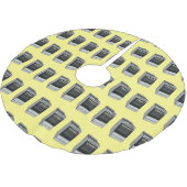 電気ストーブ漫画イラストレーション ブラッシュドポリエステルツリースカート (アングル)