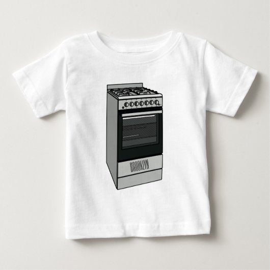 電気ストーブ漫画イラストレーション ベビーTシャツ (正面)