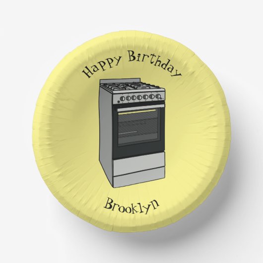 電気ストーブ漫画イラストレーション ペーパーボウル (正面)