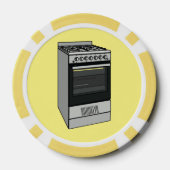 電気ストーブ漫画イラストレーション ポーカーチップ (裏面)
