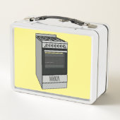 電気ストーブ漫画イラストレーション メタルランチボックス (裏面)