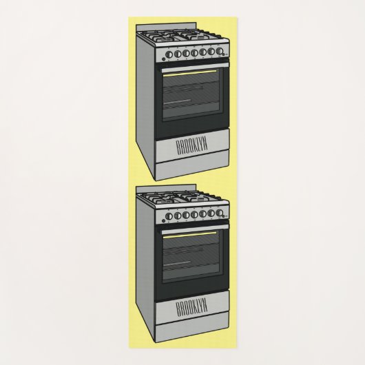 電気ストーブ漫画イラストレーション ヨガマット (正面)