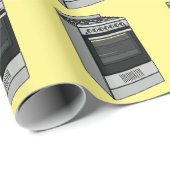 電気ストーブ漫画イラストレーション ラッピングペーパー (ロールコーナー)