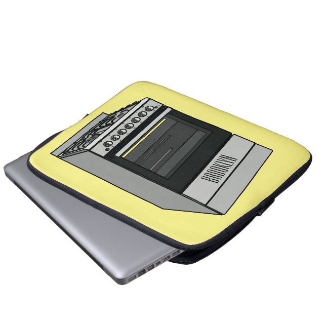 電気ストーブ漫画イラストレーション ラップトップスリーブ (正面下部)