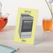 電気ストーブ漫画イラストレーション 台座サイン (インサイチュ)