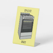 電気ストーブ漫画イラストレーション 台座サイン (正面)