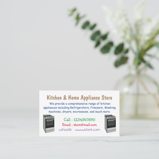 電気ストーブ漫画イラストレーション 名刺 (スタンド正面)