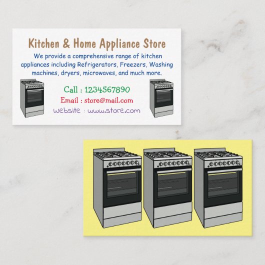 電気ストーブ漫画イラストレーション 名刺 (正面/裏面)