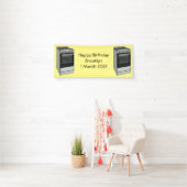 電気ストーブ漫画イラストレーション 横断幕 (インサイチュ)