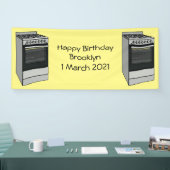 電気ストーブ漫画イラストレーション 横断幕 (トレードショー)