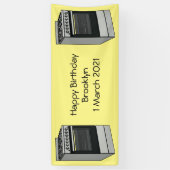 電気ストーブ漫画イラストレーション 横断幕 (縦)