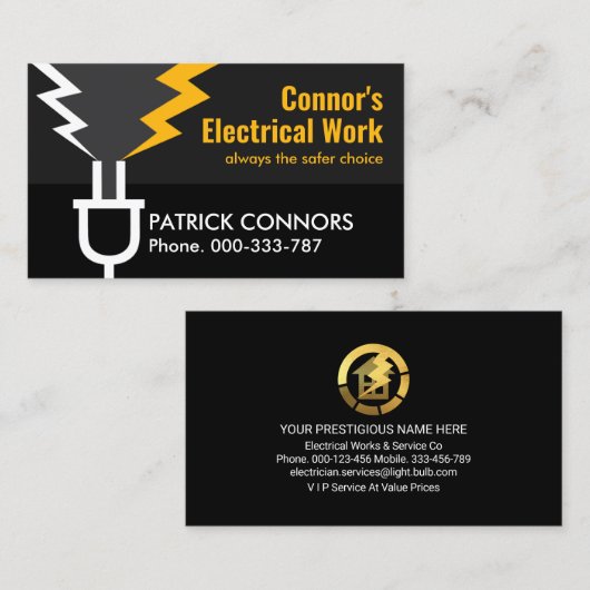 電気スパーク電気プラグ電力 名刺 (正面/裏面)