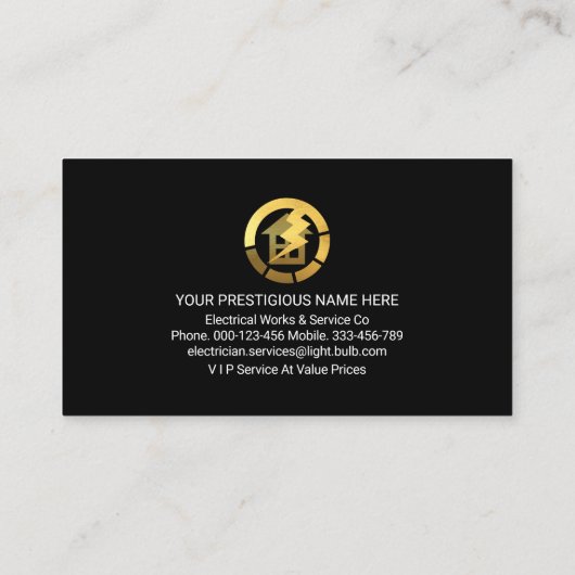 電気スパーク電気プラグ電力 名刺 (裏面)