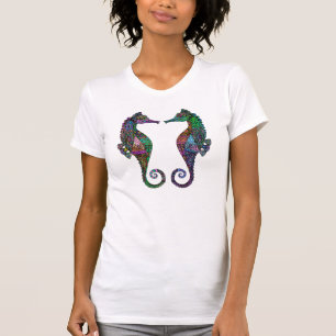 電気タツノオトシゴの女性ワイシャツ Tシャツ