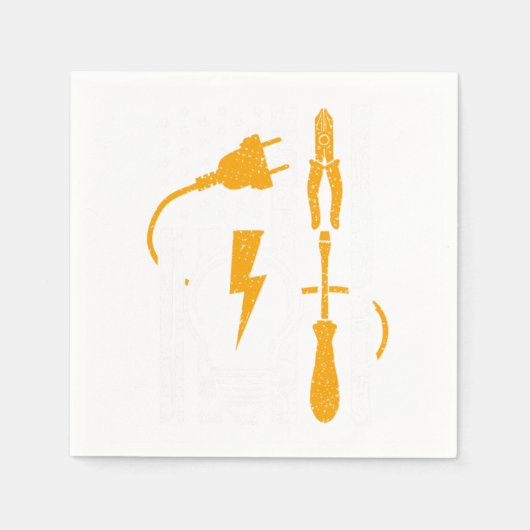 電気ツールリーニマンUSA米国電気技師 スタンダードカクテルナプキン (正面)