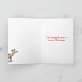 電気トナカイの駐車クリスマスカード シーズンカード (内部)