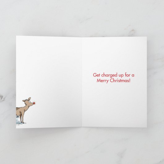 電気トナカイの駐車クリスマスカード シーズンカード (内部)