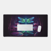 電気トンボ、目を引くネオン動物 デスクマット (キーボード&マウス)