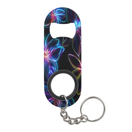 電気ネオンの花の輝き キーホルダー栓抜き (裏面)