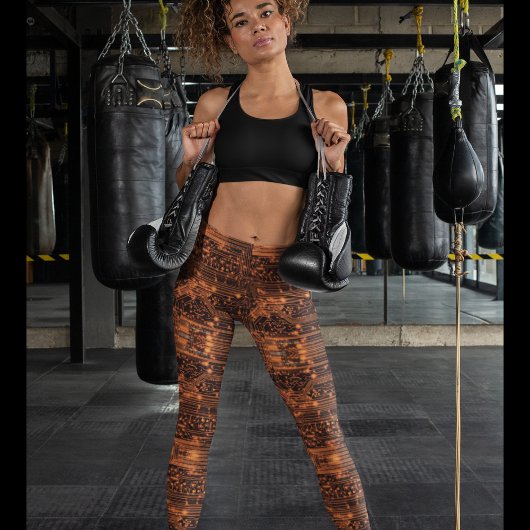 電気ネオンオレンジレギンスクール- レギンス