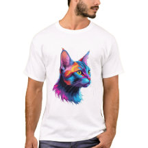 電気ネオンキャッアートトカラフル – ペットポートレート