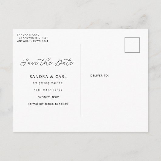 電気ネオングローライト日付を保存招待状 ポストカード (裏面)