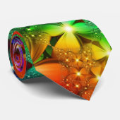 電気ネオンサイケデリックでカラフルなフラクタルのタイ ネクタイ (ロール)