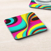 電気ネオンサイケデリックデザイン コースター (左側)