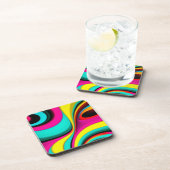 電気ネオンサイケデリックデザイン コースター (右側)
